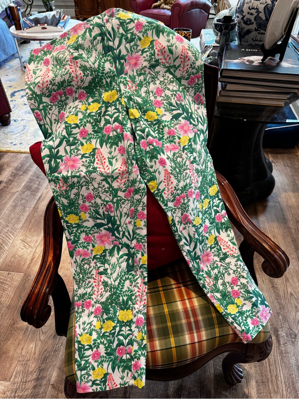 Talbots Floral Wide-Leg Pants in Green, Pink & Yellow